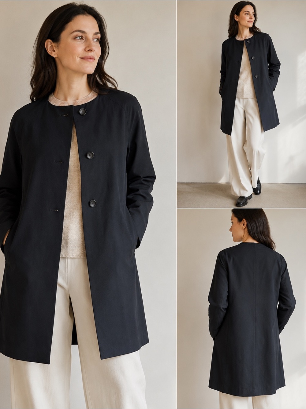 $650 OSKA Collarless Designer Duster Jacket‎ Minimalist Style Size 1 Fits M 6-8